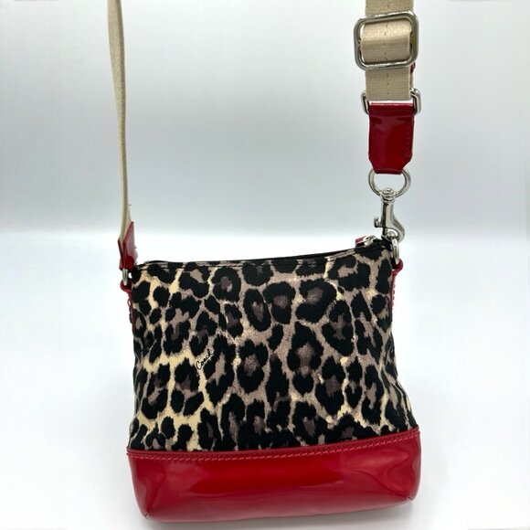 ⭐️⭐️SOLD⭐️⭐️ Y2K Coach Park Ocelot Leopard Print Crossbody - Black/Red Patent - Picture 7 of 15